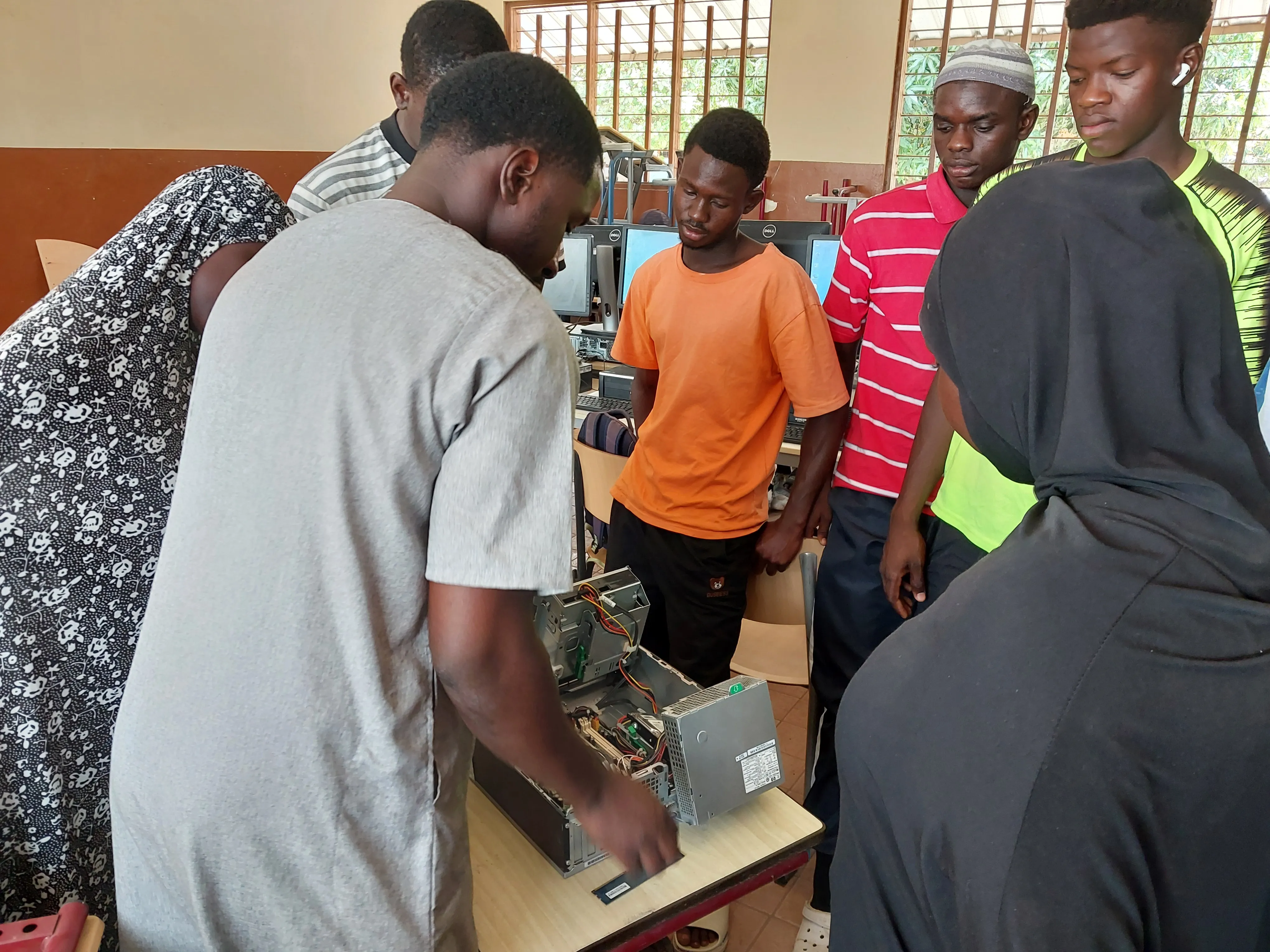 Refurbished IT equipment prepared for community training use